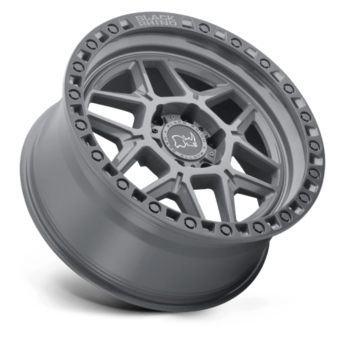 Black Rhino KELSO Battleship Gray W/ Black Ring 17x9 -18 5x114.3mm 76.1mm