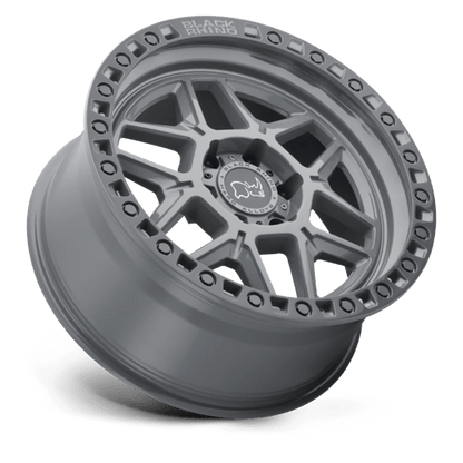 Black Rhino KELSO Battleship Gray W/ Black Ring 17x9 -18 5x114.3mm 76.1mm