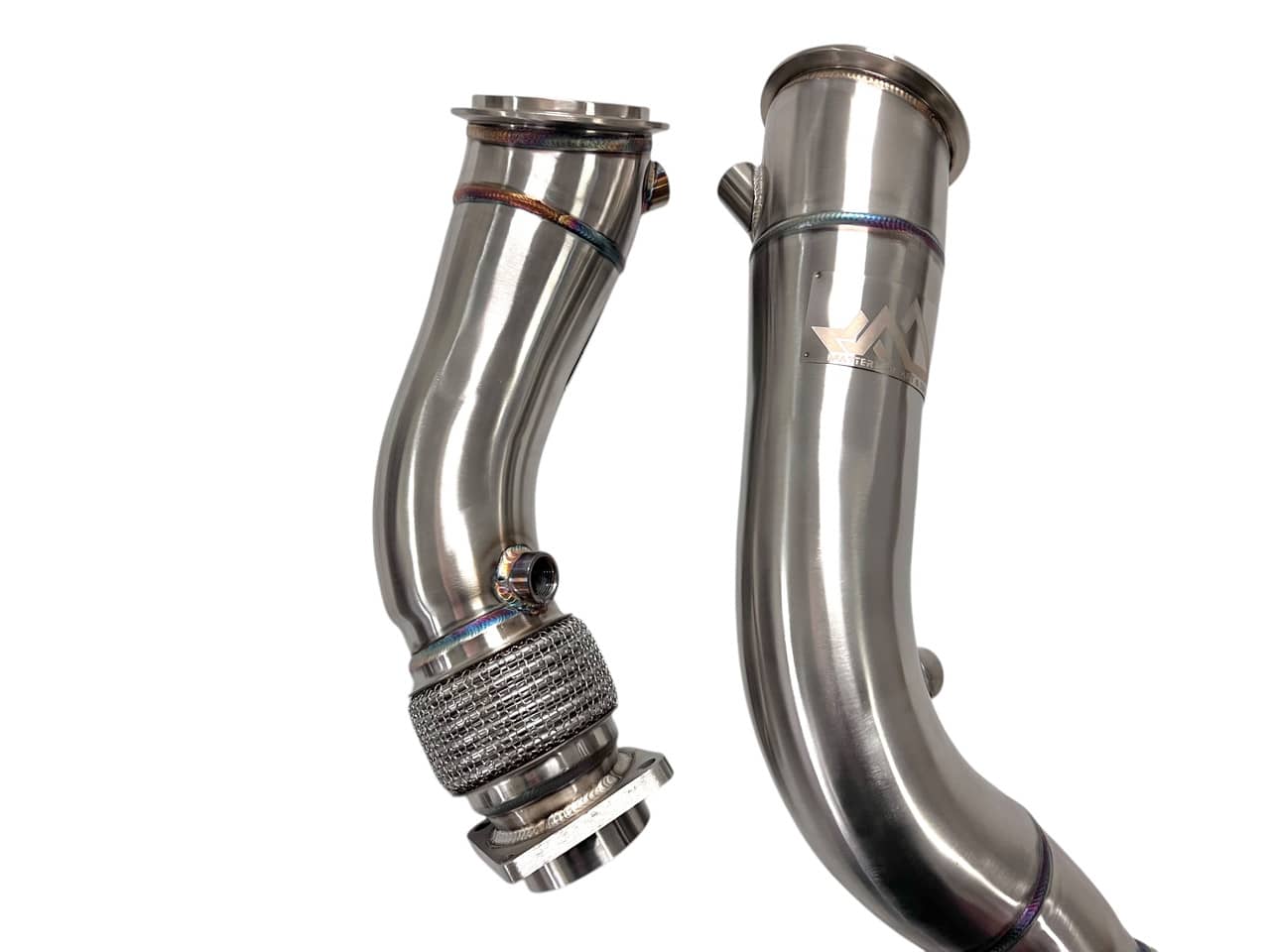 MAD BMW S55 3.5" Fat Boy Downpipes M2C M3 M4 W/ Flex Section
