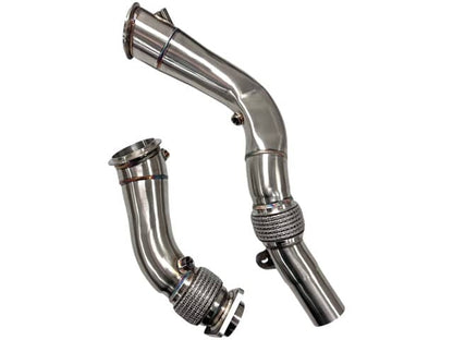 MAD BMW S55 3.5" Fat Boy Downpipes M2C M3 M4 W/ Flex Section