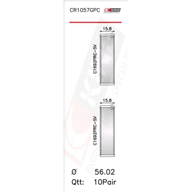 King Engine Bearings BMW S85B50A 5.0L V10 Rod Bearings - Size STDX-Bearings-King Engine Bearings