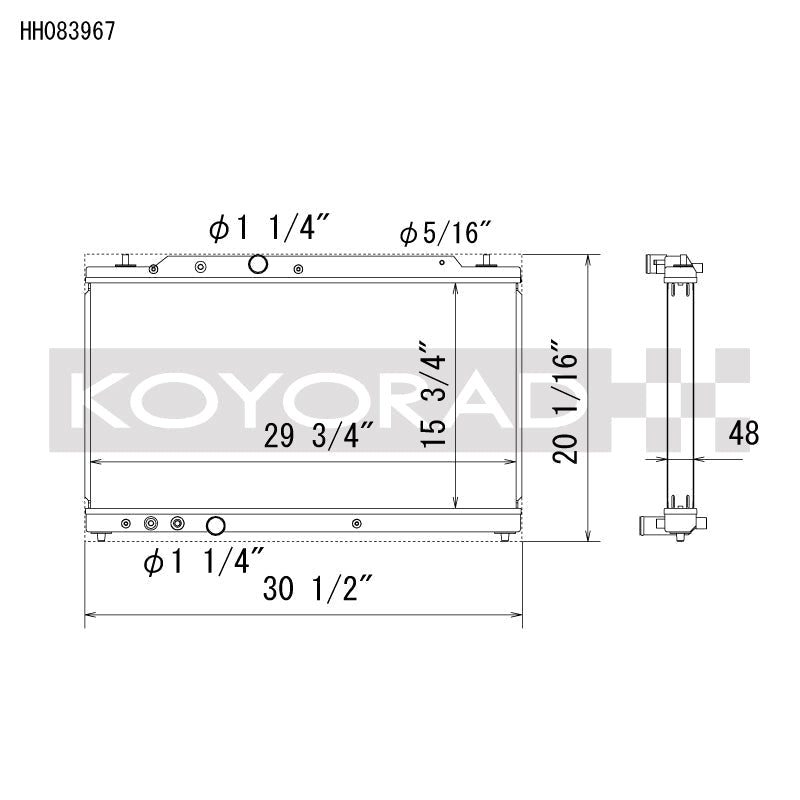 Koyo 23+ Honda Civic Type R (FL5) All Aluminum Radiator Radiators