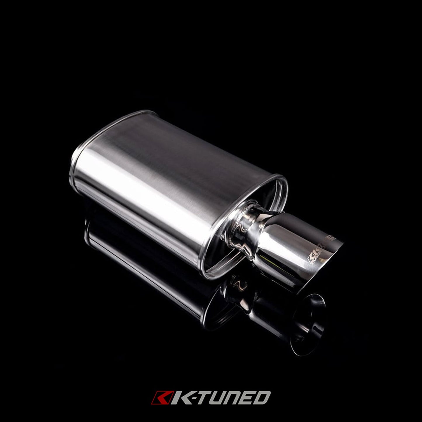 Universal Muffler - Polished / Short (Offset Inlet / Center Outlet)