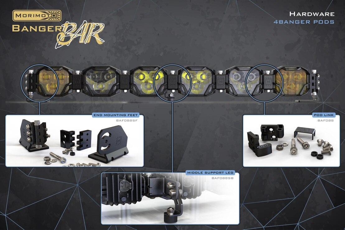 Links & Mounting Accessories: BangerBar Double Row (4Banger) - Brackets - Morimoto