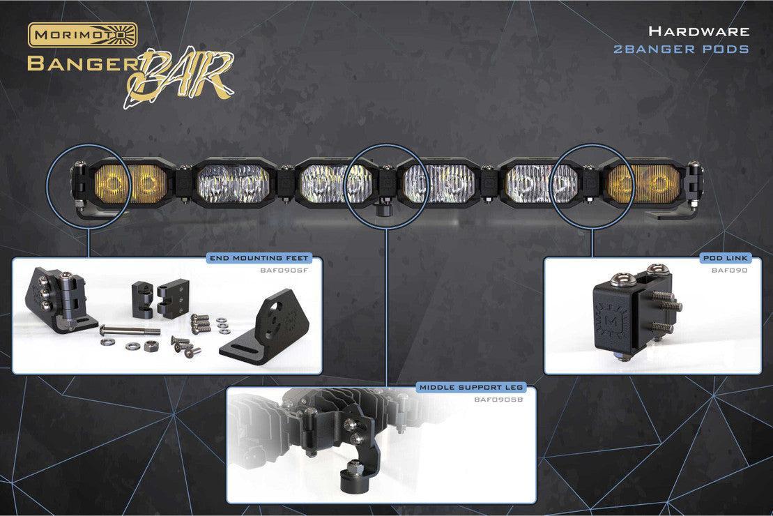 Links & Mounting Accessories: BangerBar Single Row (2Banger) - Hardware - Morimoto