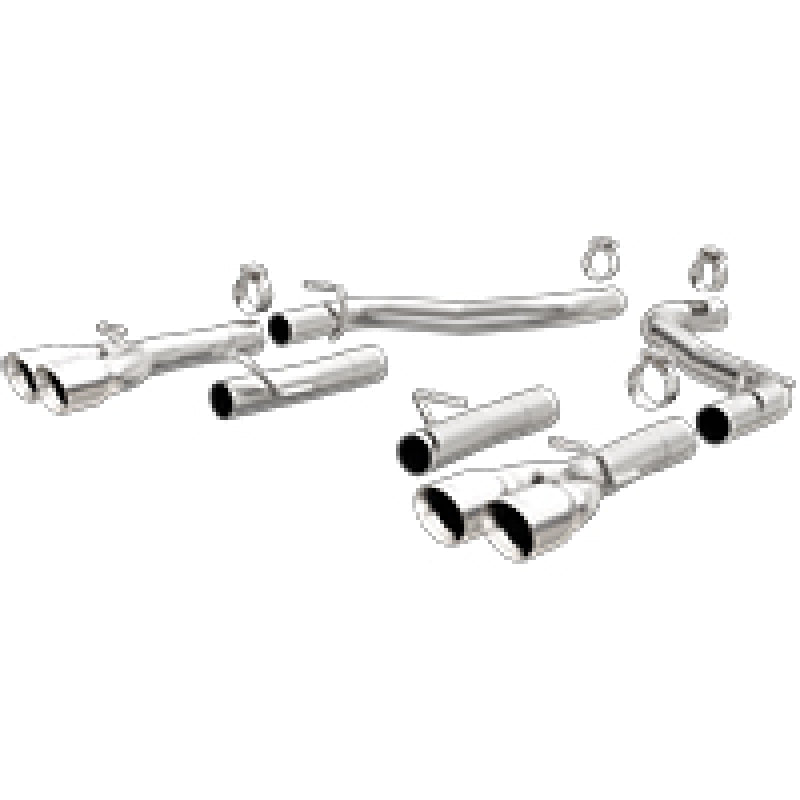 MagnaFlow Axle-Back, SS, 2.5in, Quad Split Rear 3.5in Tip 2015 Dodge Challenger 3.6L V6-Axle Back-Magnaflow