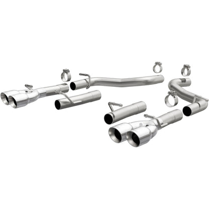 MagnaFlow Axle-Back, SS, 2.5in, Quad Split Rear 3.5in Tip 2015 Dodge Challenger 3.6L V6-Axle Back-Magnaflow