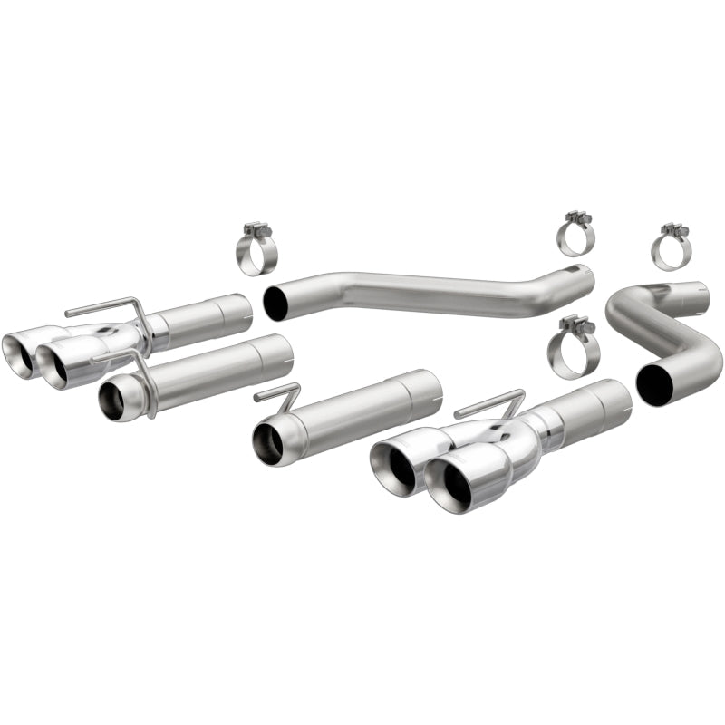 MagnaFlow Axle-Back, SS, 3in, Quad Split Rear 3.5 Tips 2015 Dodge Challenger incl SRT Hellcat-Catback-Magnaflow