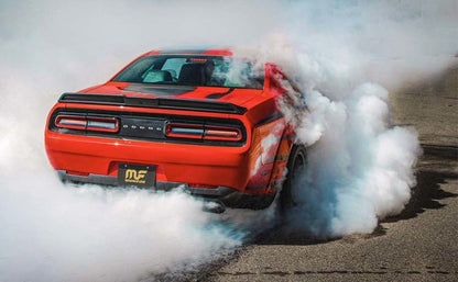 MagnaFlow Axle-Back, SS, 3in, Quad Split Rear 3.5 Tips 2015 Dodge Challenger incl SRT Hellcat-Catback-Magnaflow