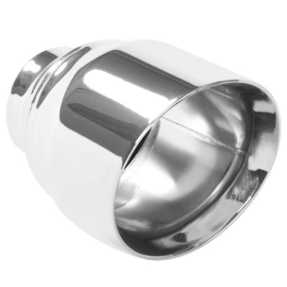 MagnaFlow Tip Stainless Double Wall Round Single Outlet Polished 4.5in DIA 2.5in Inlet 5.75in Length-Tips-Magnaflow
