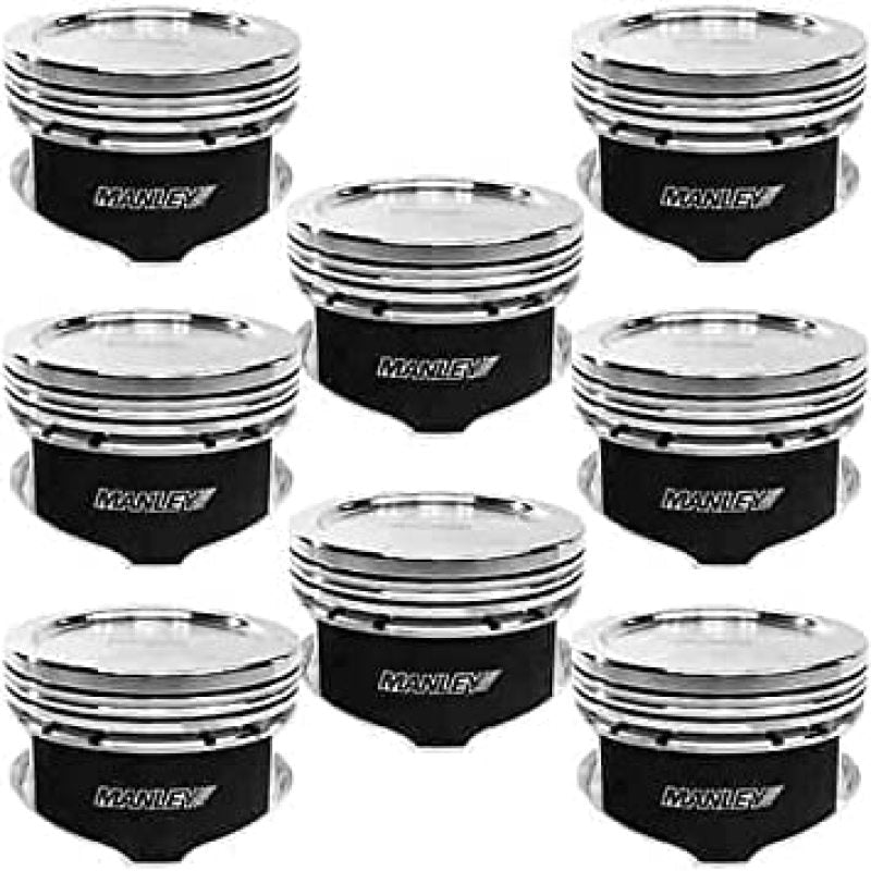 Manley 2018+ Ford Coyote 5.0L DOHC +1cc Dish 3.662in Bore 11:1 CR Platinum Piston Set-Piston Sets - Forged - 8cyl-Manley Performance
