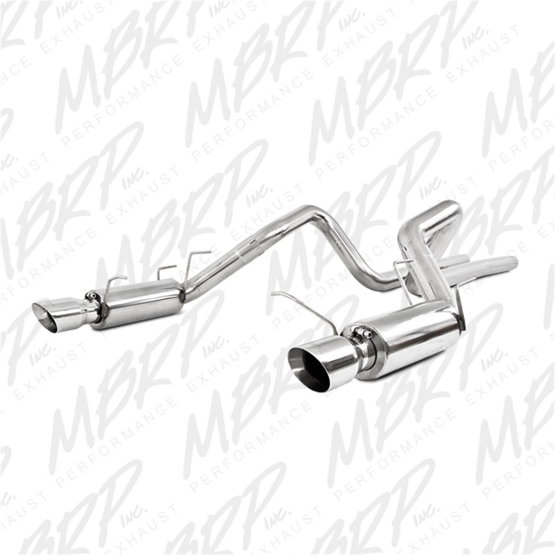 MBRP 11 - 12 Ford Shelby GT 500 T304 3in Cat Back Dual Split Rear Race Version 4.5in Tips - Catback - MBRP