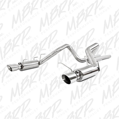 MBRP 11 - 12 Ford Shelby GT 500 T304 3in Cat Back Dual Split Rear Race Version 4.5in Tips - Catback - MBRP