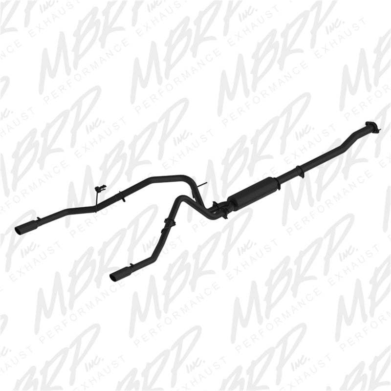 MBRP 11 - 14 Ford F - 150 V6 Ecoboost Black Coated 2.5in Cat - Back Dual Rear Exit Exhaust System - Catback - MBRP