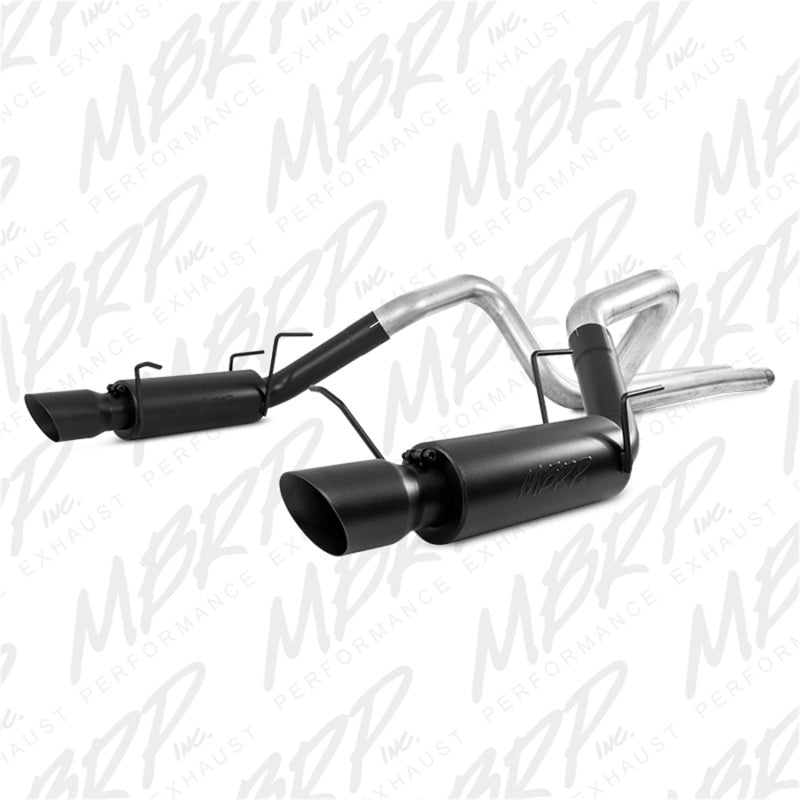 MBRP 11 - 14 Ford Mustang GT 5.0L 3in Cat Back Dual Split Rear Race Version 4in Tips - Black - Catback - MBRP