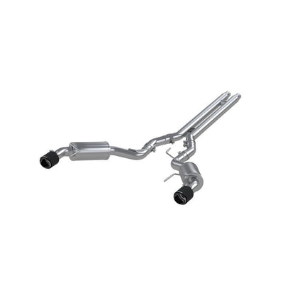 MBRP 15 - 17 Ford Mustang GT 5L(Coupe) 3in Catback Dual Split Rear w/ 4.5in Carbon Fiber Tips (Street) - Catback - MBRP