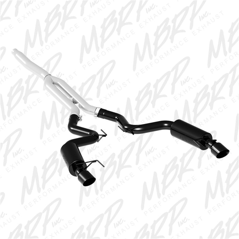 MBRP 15 - 19 Ford Mustang EcoBoost 2.3L Black 3in Cat Back Dual Split Rear Exit (Race Version) - Catback - MBRP