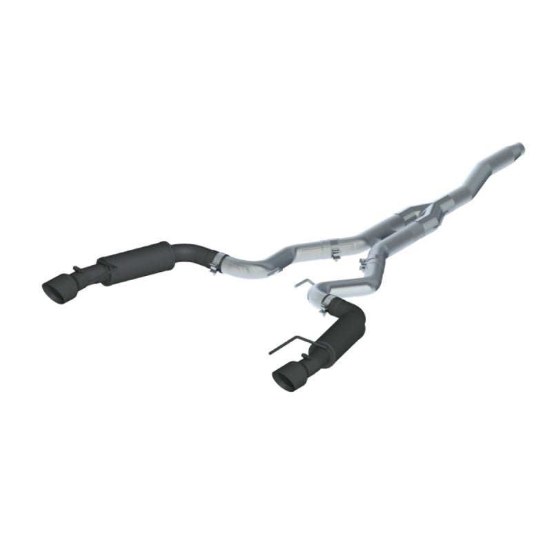 MBRP 15 - 19 Ford Mustang EcoBoost 2.3L Black 3in Cat Back Dual Split Rear Exit (Race Version) - Catback - MBRP