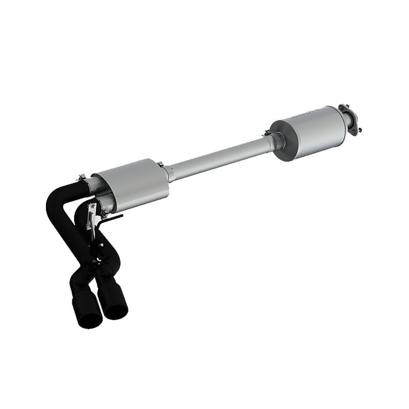 MBRP 15 - 20 Ford F150 Pre - Axle 4in OD Tips Dual Outlet 3in Black Coated Cat Back Exhaust - Catback - MBRP