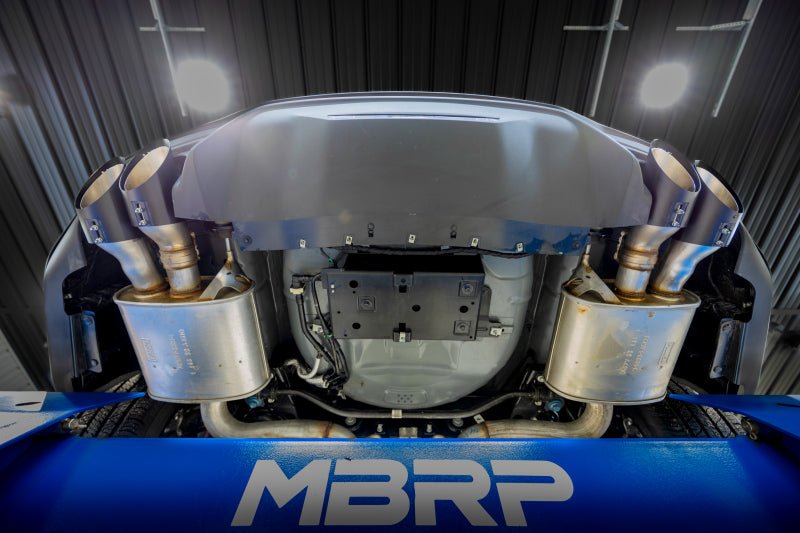MBRP 15 - 24 Ford Mustang T304 SS 4in OD / 6.5in Length Quad Tip Cover Kit - Black Tip - Tips - MBRP