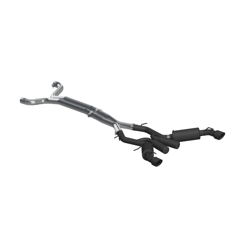 MBRP 16 - 19 Chevrolet Camaro SS 6 Speed 3in Dual Cat Back w/ 4.5in OD Tips - Black (Non NPP Models) - Catback - MBRP
