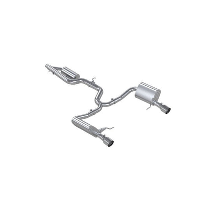 MBRP 17 - 19 VW Golf SportWagen/Alltrack 1.8T T304SS 3in Cat - Back 2.5in Dual Split Rear w/ SS Tips - Catback - MBRP