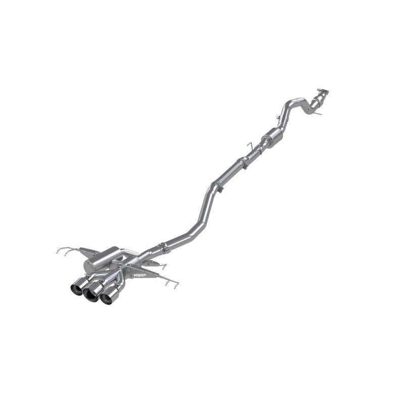 MBRP 17 - 22 Honda Civic Type R 2.0L T304 Stainless Steel 3.0in Cat - Back w/Triple Center Outlet - Catback - MBRP