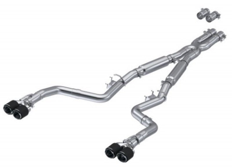MBRP 17 - Up Dodge Challenger 5.7L/6.2L/6.4L Carbon Fiber Quad Tip T304 Catback Exhaust - Catback - MBRP