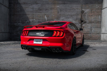 MBRP 18 - 20 Ford Mustang GT 5.0 w/ Quad Tip Active Exhaust Cat Back Split Rear T304 w/ Carb Fib Tips - Catback - MBRP