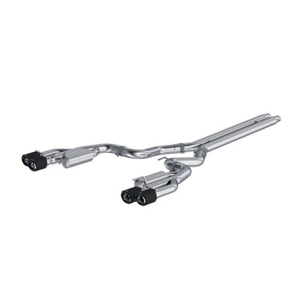 MBRP 18 - 22 Ford Mustang GT 5L T304 SS 3in Cat - Back Dual Rear w/4in Quad Carbon Fiber Tips (Race) - Catback - MBRP