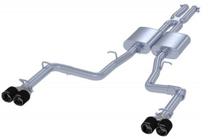 MBRP 2015+ Dodge Challenger 3.6L SS 2.5in Quad Tip Split Rear Exit w/ Carbon Fiber Tips - T304 - Catback - MBRP