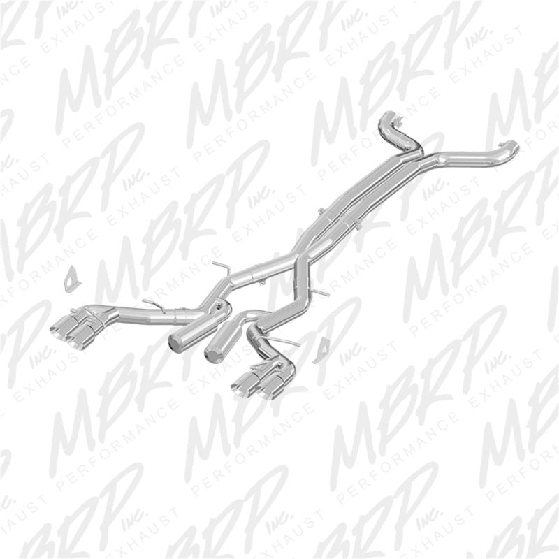 MBRP 2016 Chevy Camaro V8 6.2L 6spd 3in Alum Race Dual Cat Back w/ 4.5in Quad Dual Wall Tips - Catback - MBRP