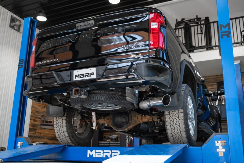 MBRP 2020+ GMC/Chevy 2500/3500 6.6L Duramax 4in Mand Bent Tubing AL - Ser Cat Back Single Side - Alum - Catback - MBRP