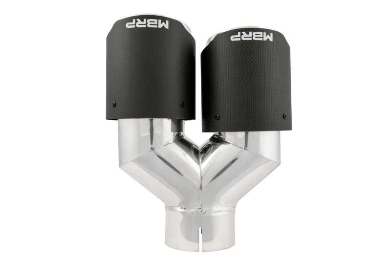 MBRP 3in ID / Dual 4in OD Out Staggered L 9.37in / R 9.87in Dual Wall Carbon Fiber Univ Exhaust Tip - Tips - MBRP