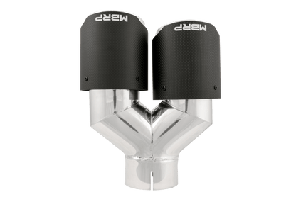 MBRP 3in ID / Dual 4in OD Out Staggered L 9.37in / R 9.87in Dual Wall Carbon Fiber Univ Exhaust Tip - Tips - MBRP