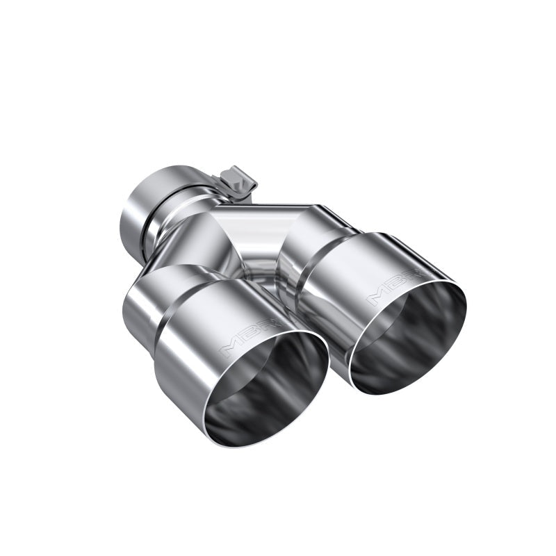 MBRP 3in ID / Dual 4in OD Out Staggered L 9.37in / R 9.87in Single Wall T304 SS Univ Exhaust Tip - Tips - MBRP