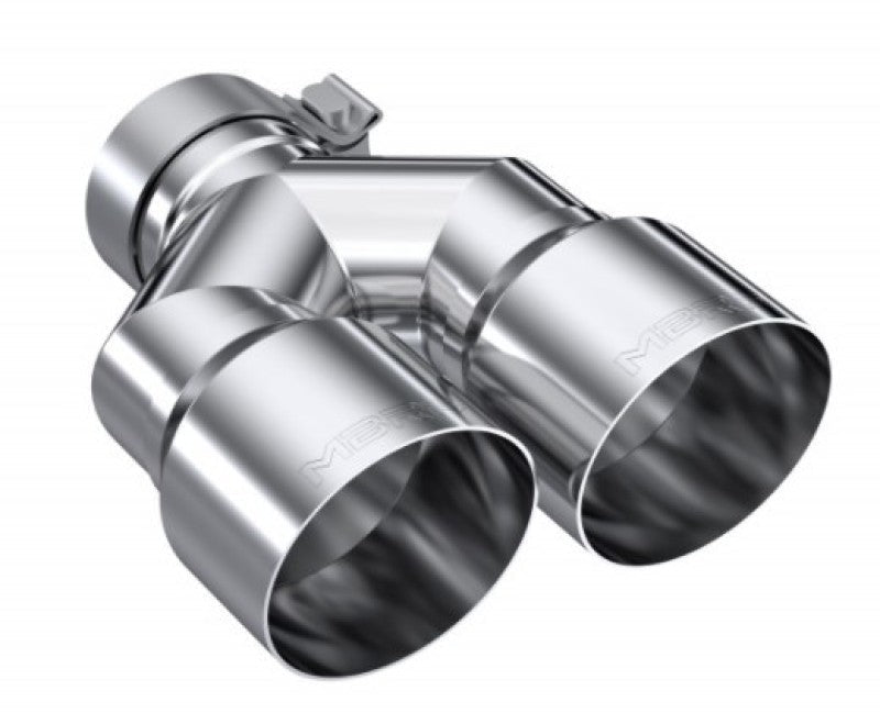 MBRP 3in ID / Dual 4in OD Out Staggered L 9.37in / R 9.87in Single Wall T304 SS Univ Exhaust Tip - Tips - MBRP