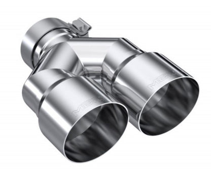 MBRP 3in ID / Dual 4in OD Out Staggered L 9.37in / R 9.87in Single Wall T304 SS Univ Exhaust Tip - Tips - MBRP