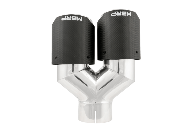 MBRP 3in ID / Dual 4in OD Out Staggered L 9.87in / R 9.37in Dual Wall Carbon Fiber Univ Exhaust Tip - Tips - MBRP
