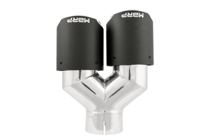 MBRP 3in ID / Dual 4in OD Out Staggered L 9.87in / R 9.37in Dual Wall Carbon Fiber Univ Exhaust Tip - Tips - MBRP