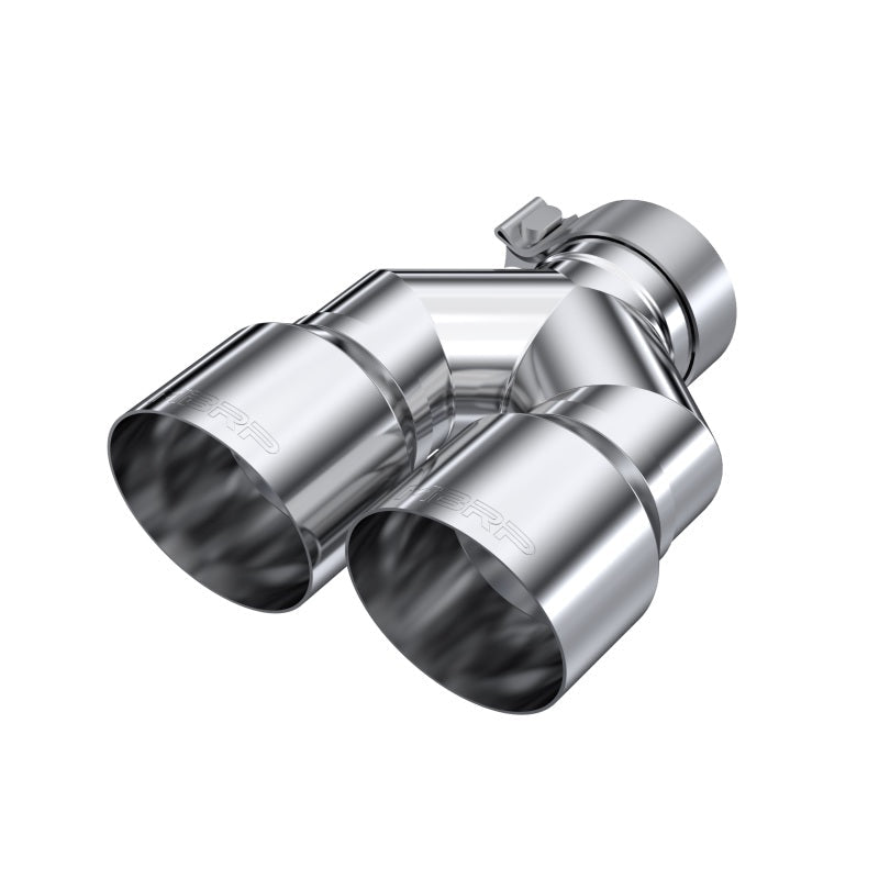 MBRP 3in ID / Dual 4in OD Out Staggered L 9.87in / R 9.37in Single Wall T304 SS Univ Exhaust Tip - Tips - MBRP