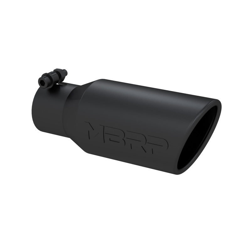MBRP Universal Angled Rolled End Tip 4in OD / 2 - 3/4in Inlet / 10in Length - Black - Tips - MBRP