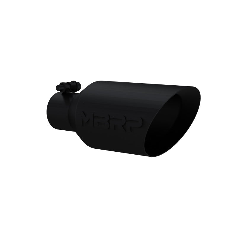 MBRP Universal Dual Wall Angle Rolled End Tip 4 - 1/2in OD / 2 - 1/2in Inlet / 11in Length - Black - Tips - MBRP