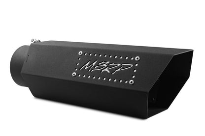 MBRP Universal Hex Tip 4in Inlet 16in Length w/ Logo - Black Coated - Tips - MBRP