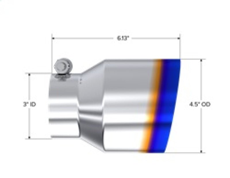 MBRP Universal Stainless Steel Dual Wall Tip 4.5in OD/3in Inlet/6.13in L - Tips - MBRP
