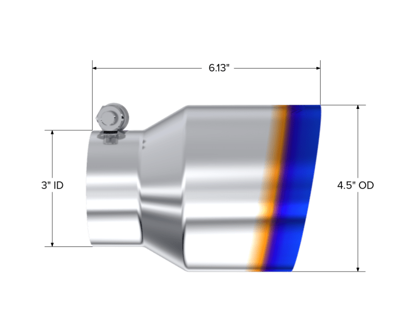 MBRP Universal Stainless Steel Dual Wall Tip 4.5in OD/3in Inlet/6.13in L - Tips - MBRP