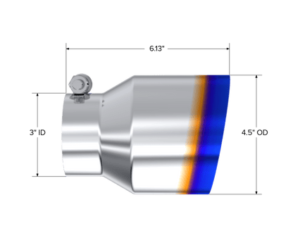 MBRP Universal Stainless Steel Dual Wall Tip 4.5in OD/3in Inlet/6.13in L - Tips - MBRP