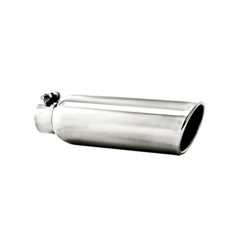 MBRP Universal Tip 3.5in OD 2.25in Inlet 12in L Angled Cut Rolled End Clampless No - Weld T304 - Steel Tubing - MBRP