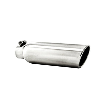 MBRP Universal Tip 3.5in OD 2.25in Inlet 12in L Angled Cut Rolled End Clampless No - Weld T304 - Steel Tubing - MBRP