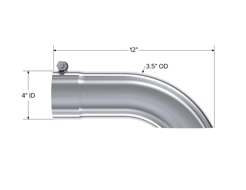 MBRP Universal Tip 3.5in O.D. Turn Down 3.5in inlet 12 length - Steel Tubing - MBRP